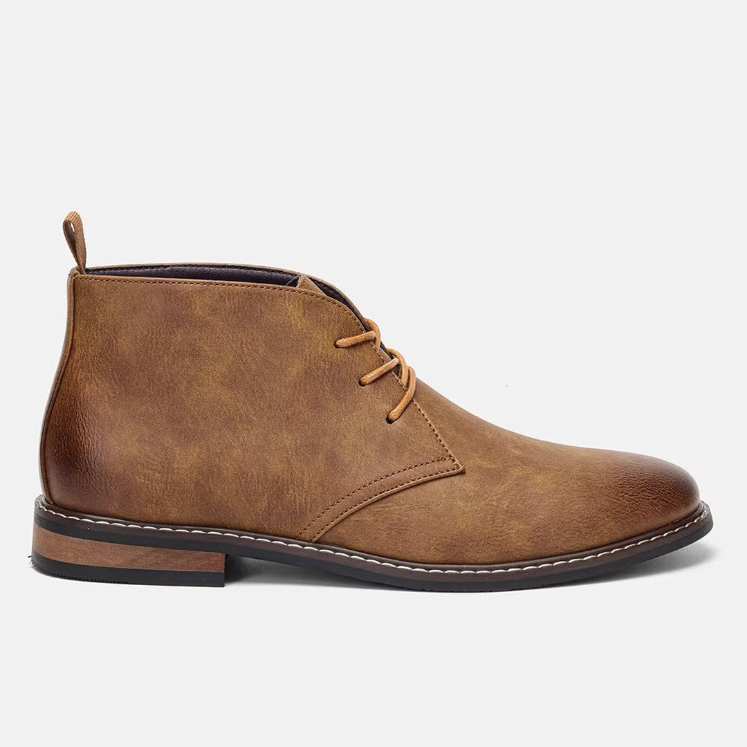 Lace-Up Chukka Boots with Rear Pull Tab