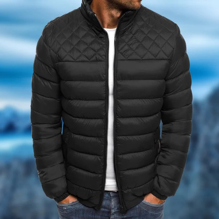 Stonegate - Quilted Puffer Jacket Diamond Stitch Zip Front