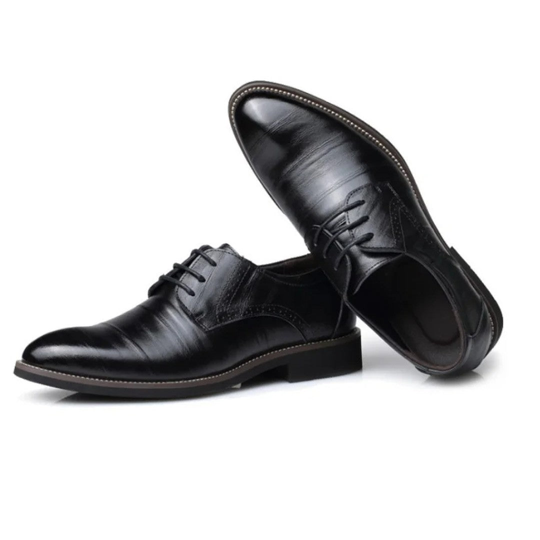 Leather-Look Lace-Up Oxford Shoes