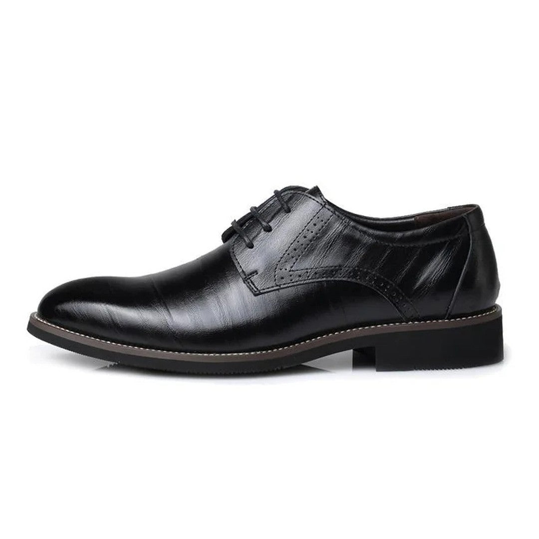 Leather-Look Lace-Up Oxford Shoes
