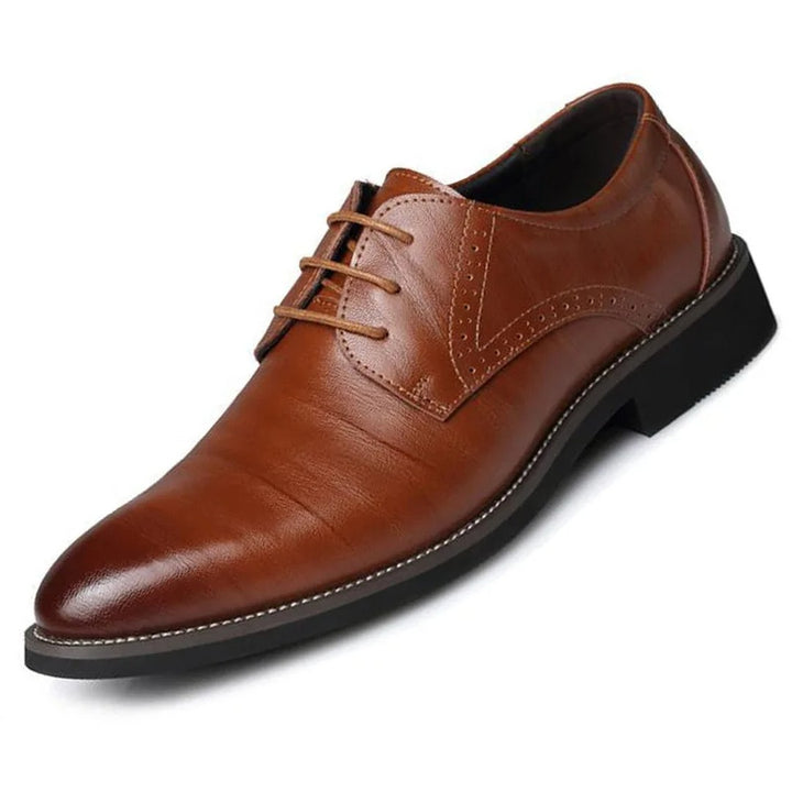 Leather-Look Lace-Up Oxford Shoes