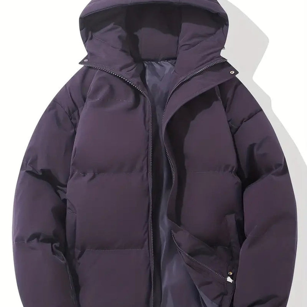 Rutherglen - Hooded Puffer Jacket Quilted Zip Front