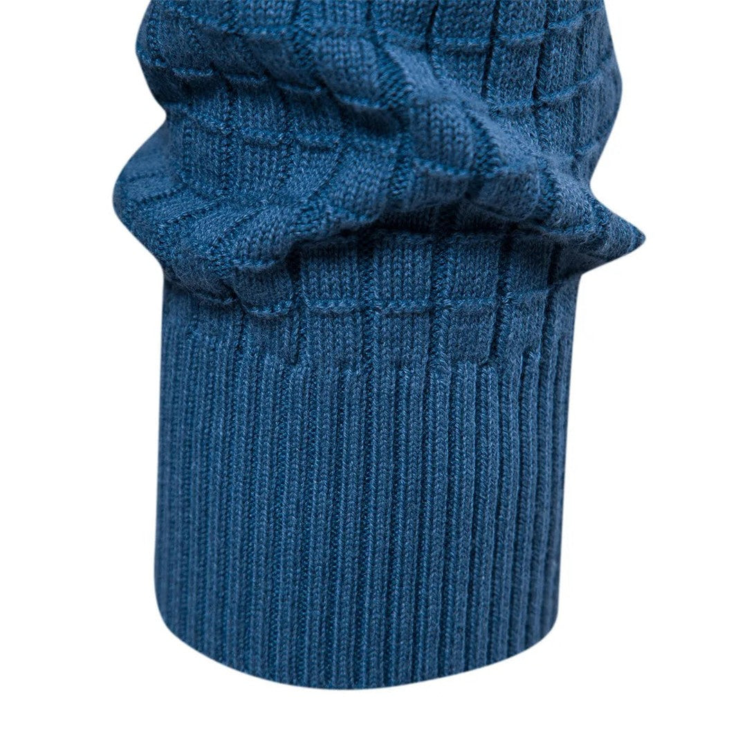Waffle-Texture Crew Sweater