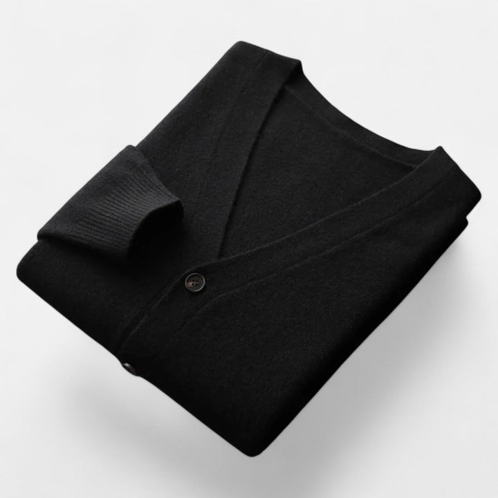 Valmonti | Men’s Loose V-Neck Wool-Blend Cardigan