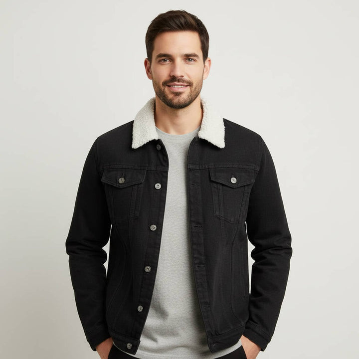 Men's Fleece Lined Denim Sherpa Jacket
