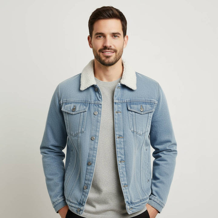 Men's Fleece Lined Denim Sherpa Jacket