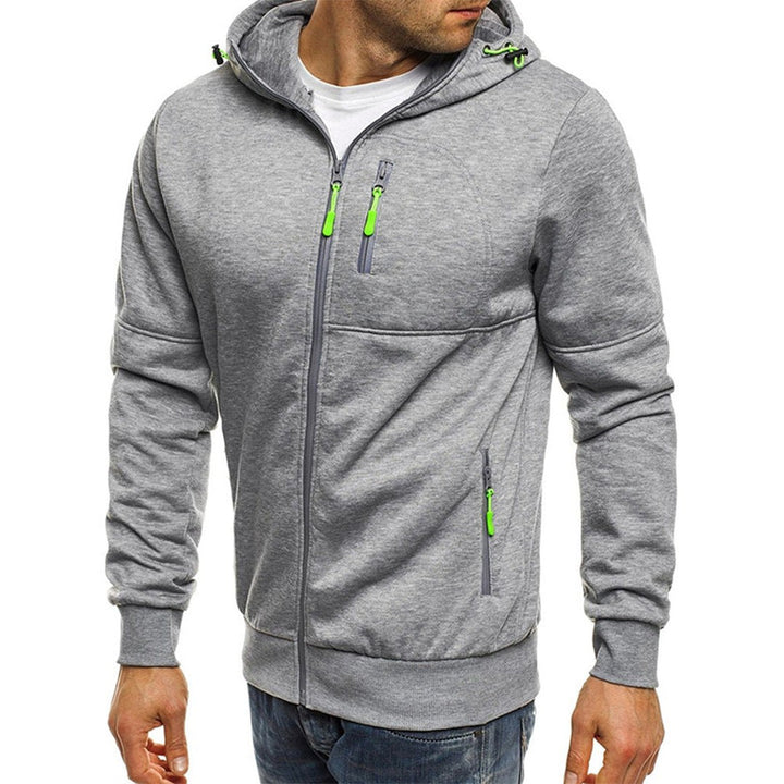 Textured Zip-Up Hooded Sweatshirt