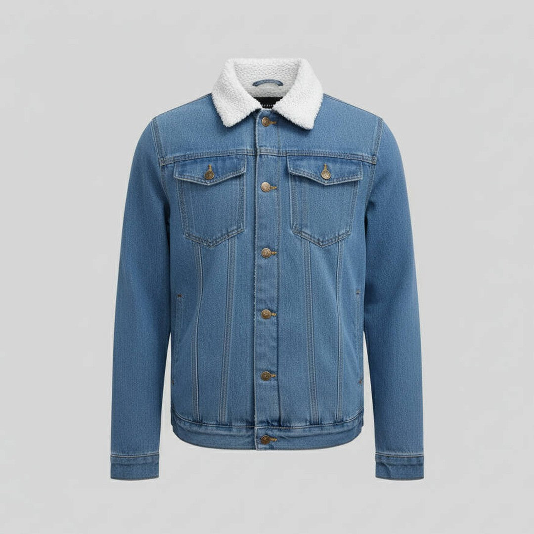 Men's Fleece Lined Denim Sherpa Jacket