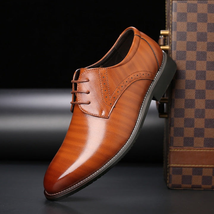 Brogue Detail Lace-Up Shoes - Yellow