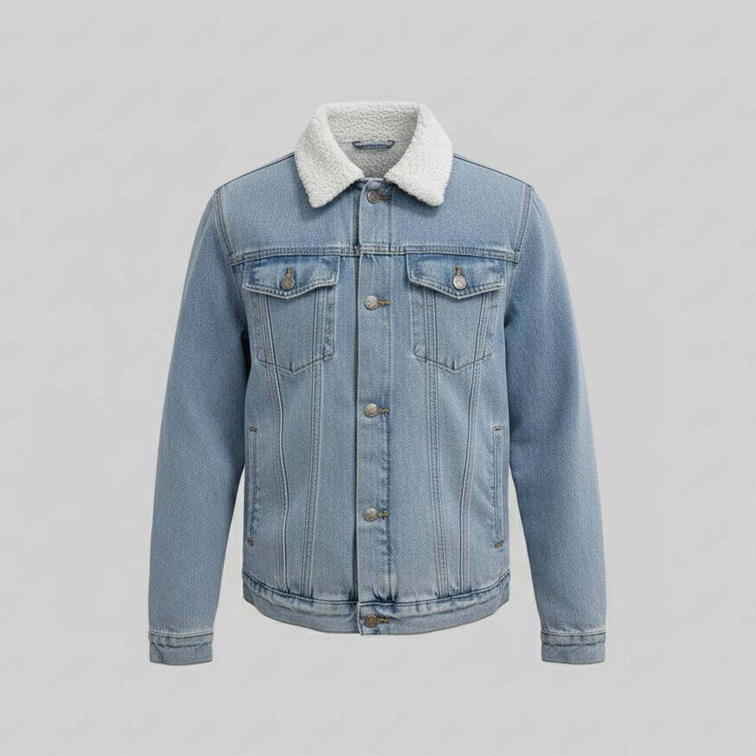 Men's Fleece Lined Denim Sherpa Jacket
