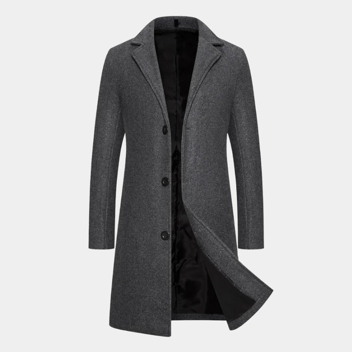 Aldersgate - Longline Coat Notch Lapel Button Front