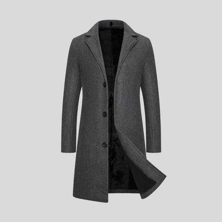 Aldersgate - Longline Coat Notch Lapel Button Front