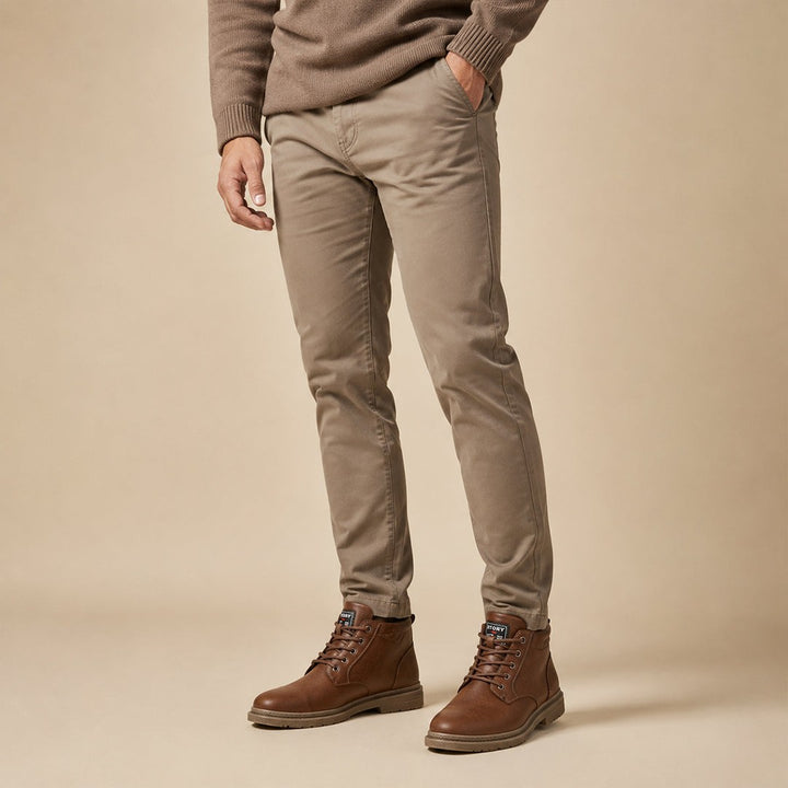 Waxed Leather-Look Ankle Boots