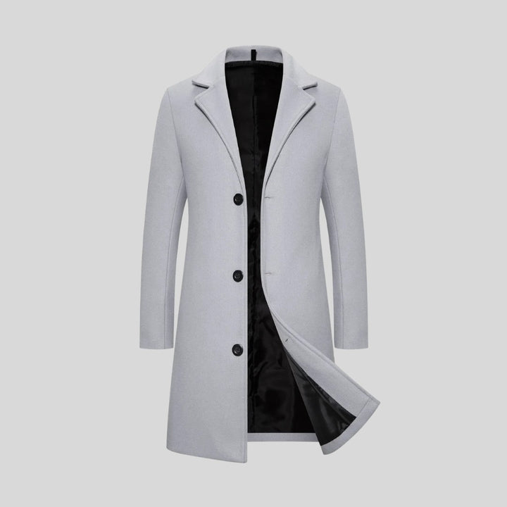 Aldersgate - Longline Coat Notch Lapel Button Front