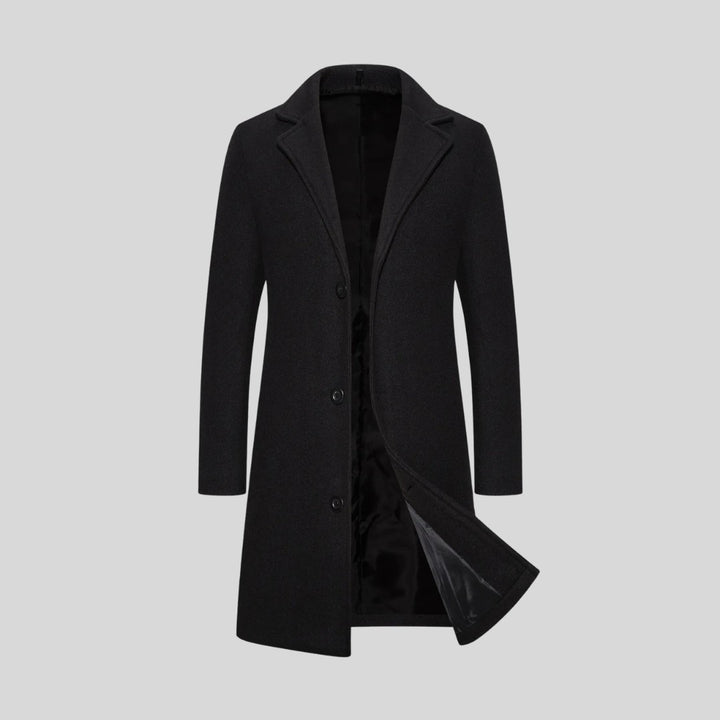 Aldersgate - Longline Coat Notch Lapel Button Front