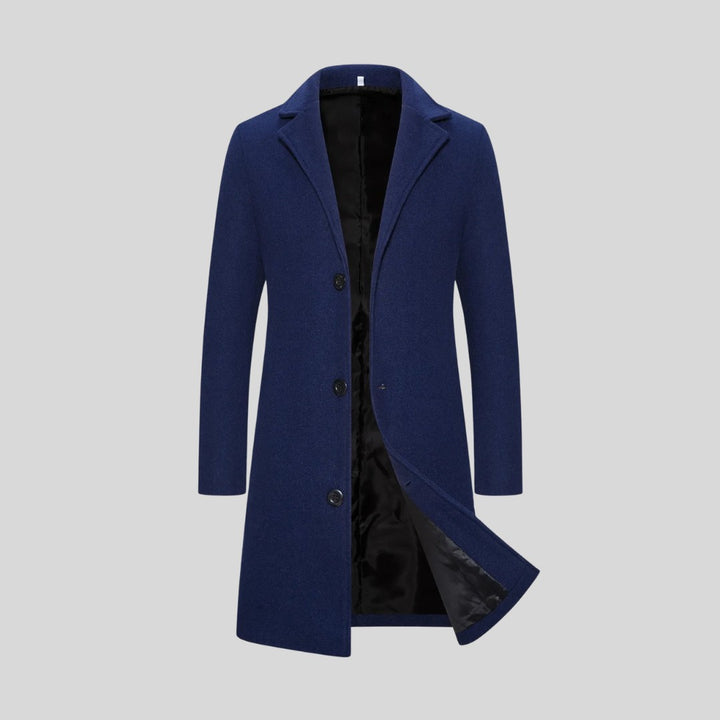 Aldersgate - Longline Coat Notch Lapel Button Front