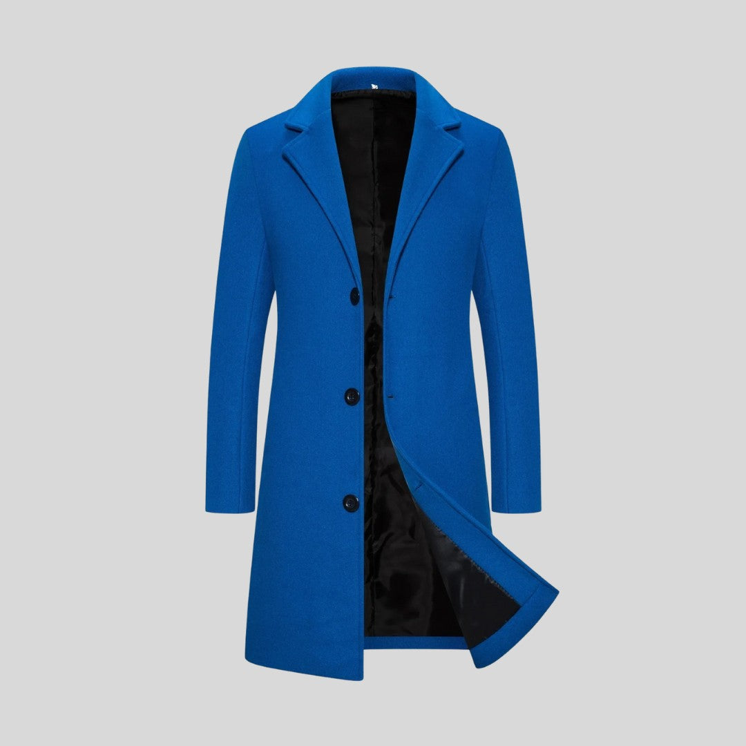 Aldersgate - Longline Coat Notch Lapel Button Front