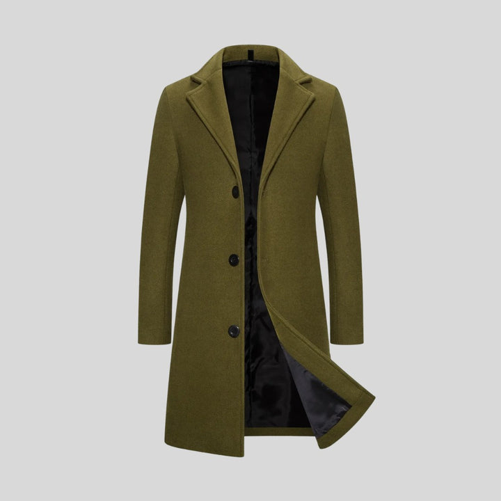 Aldersgate - Longline Coat Notch Lapel Button Front