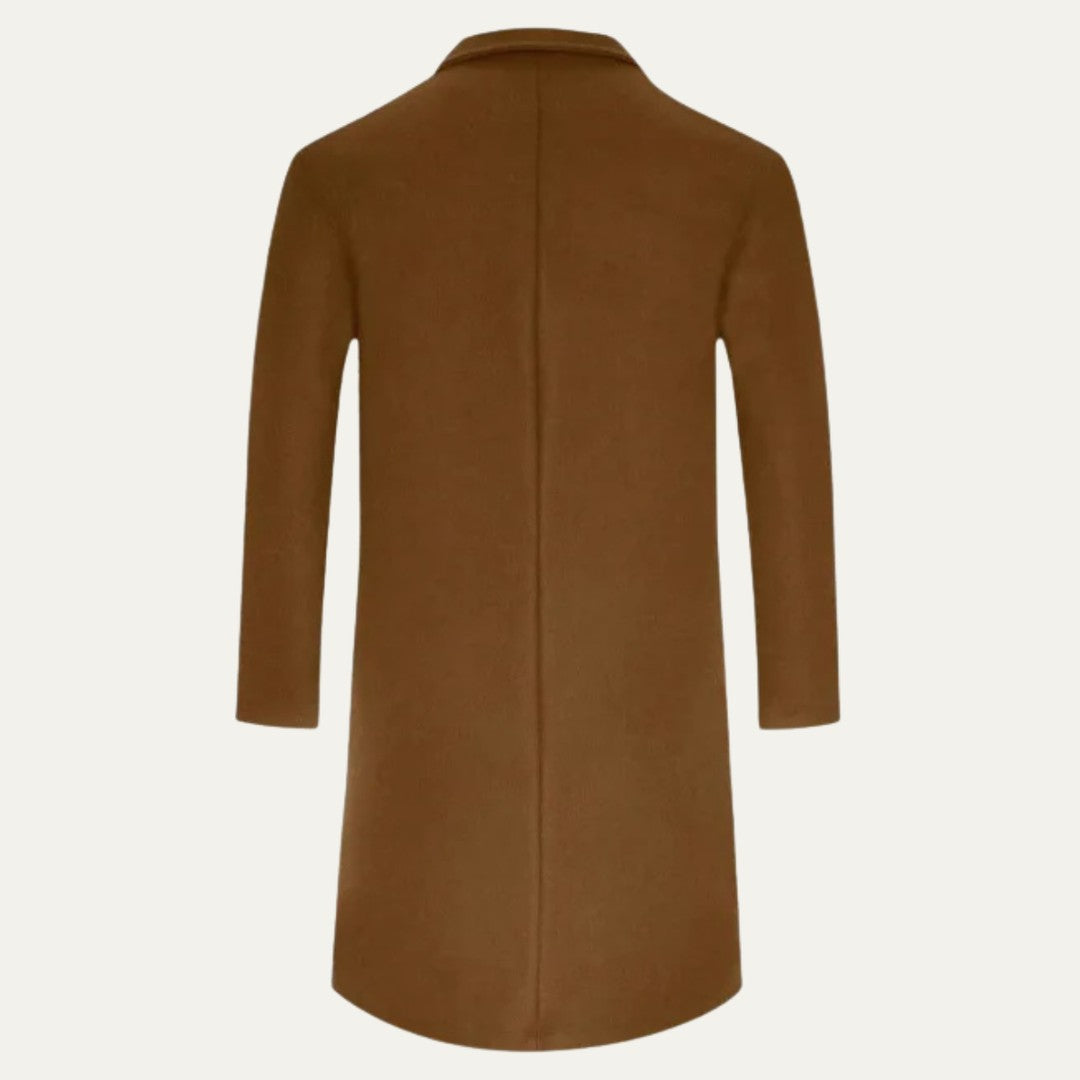 Colton Grey - Slim Fit Overcoat Wool-Look Notch Lapel