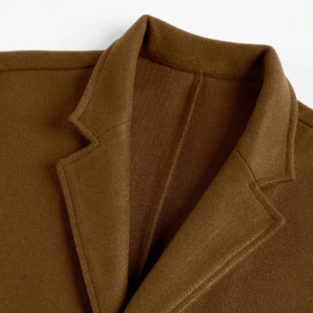 Colton Grey - Slim Fit Overcoat Wool-Look Notch Lapel