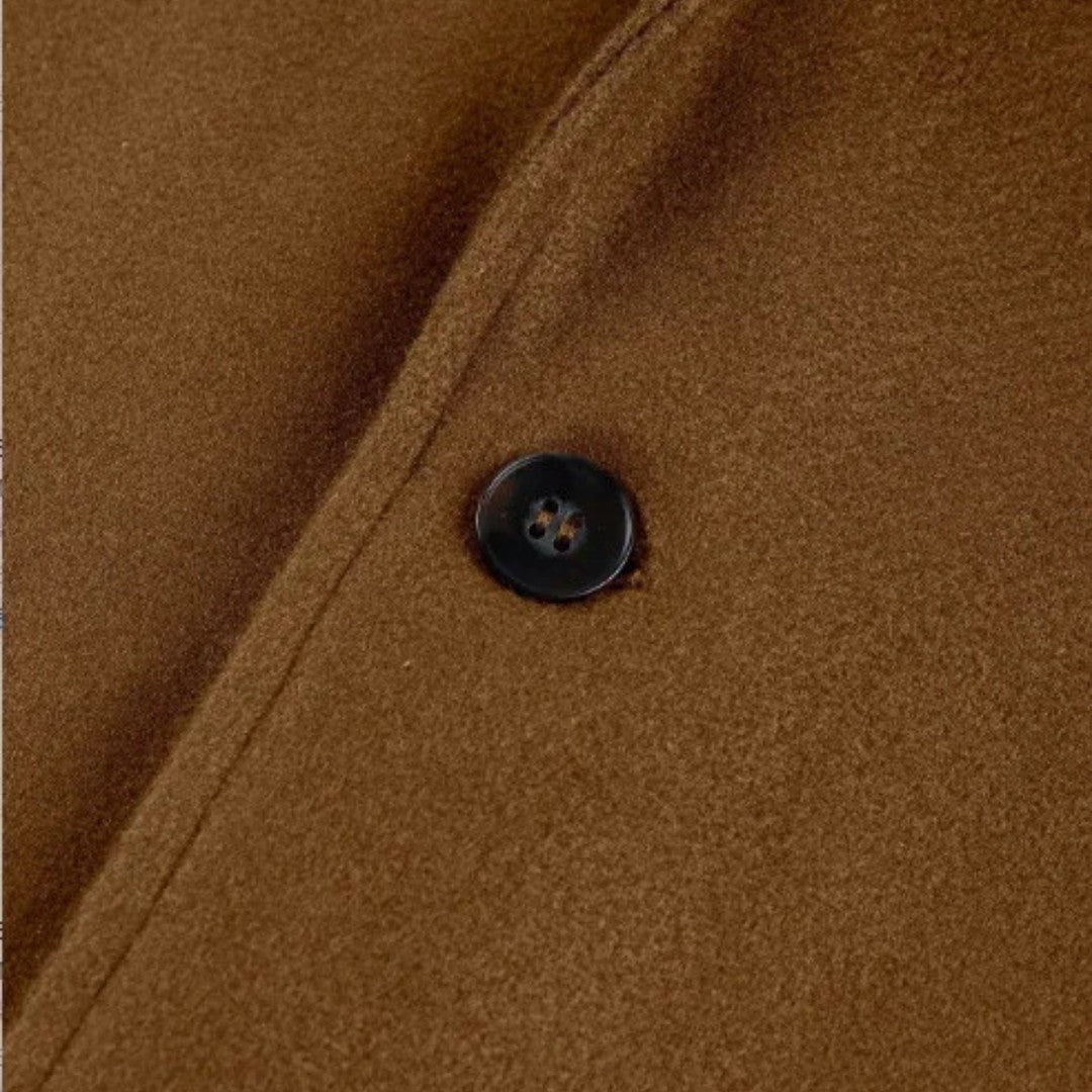 Colton Grey - Slim Fit Overcoat Wool-Look Notch Lapel