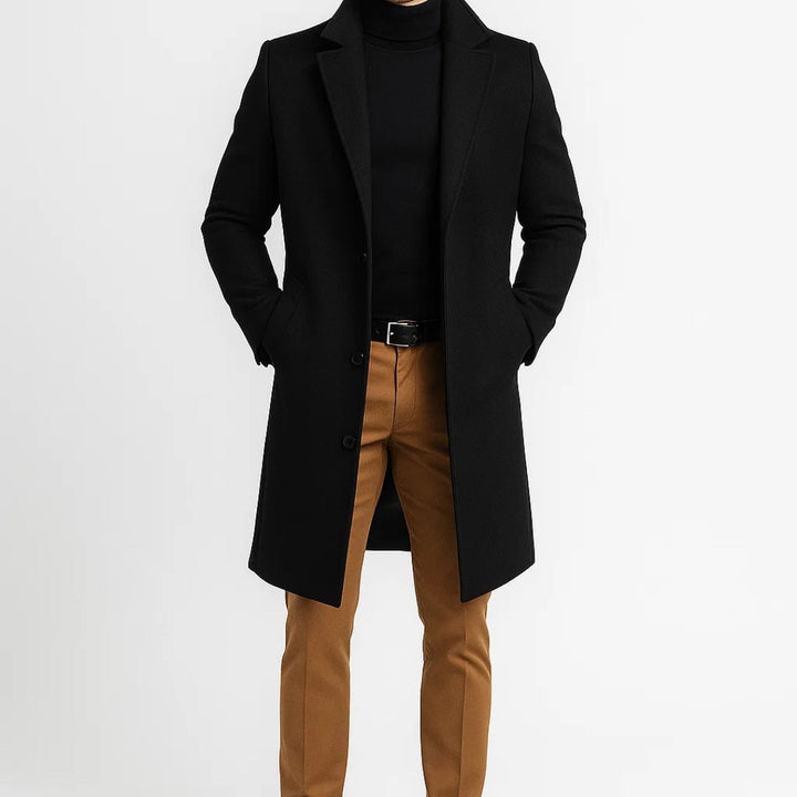 Notch Lapel Longline Overcoat