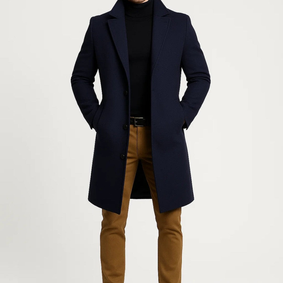 Notch Lapel Longline Overcoat