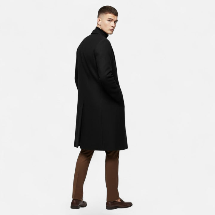 Valmonti | Men’s Mid‑Length Wool Trench Coat – Heritage Oxford
