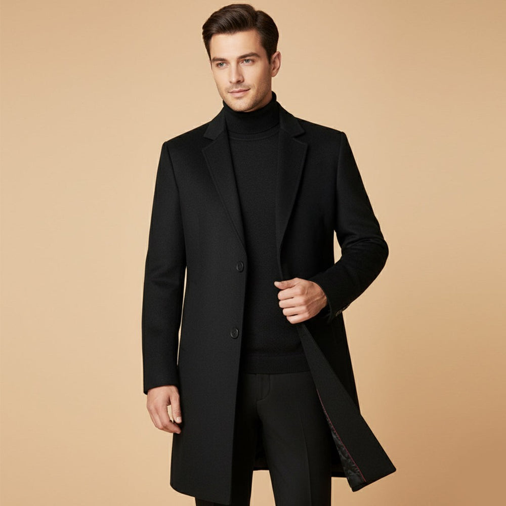 Grayson Hale - Longline Wool-Look Jacket Notch Lapel