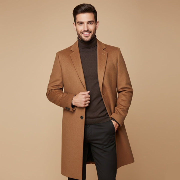 Grayson Hale - Longline Wool-Look Jacket Notch Lapel