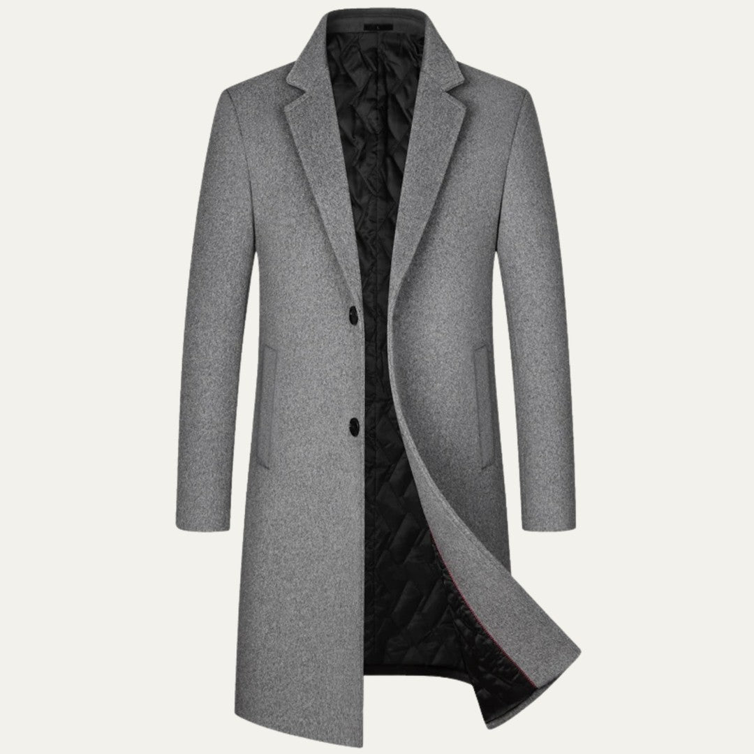 Grayson Hale - Longline Wool-Look Jacket Notch Lapel