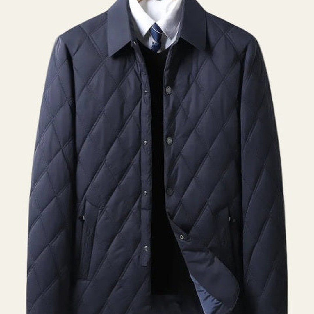 Elmbridge - Quilted Field Jacket Button Front Stand Collar