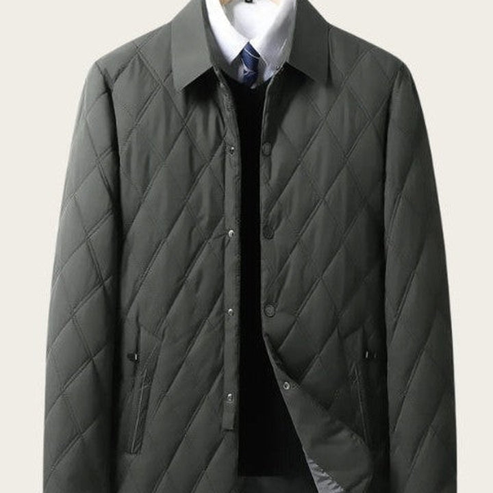 Elmbridge - Quilted Field Jacket Button Front Stand Collar