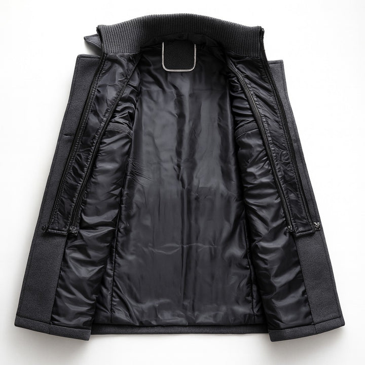 Corwin Ashe - Wool-Look Peacoat Quilted Lining Double Breasted
