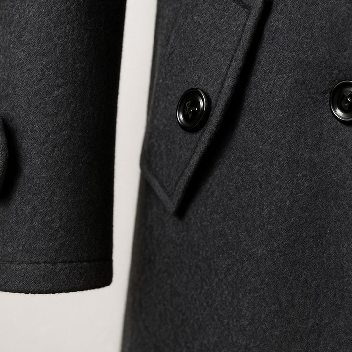 Corwin Ashe - Wool-Look Peacoat Quilted Lining Double Breasted