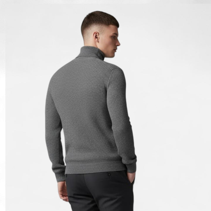 Valmonti | Men’s High-Lapel Cashmere Oversized Pullover