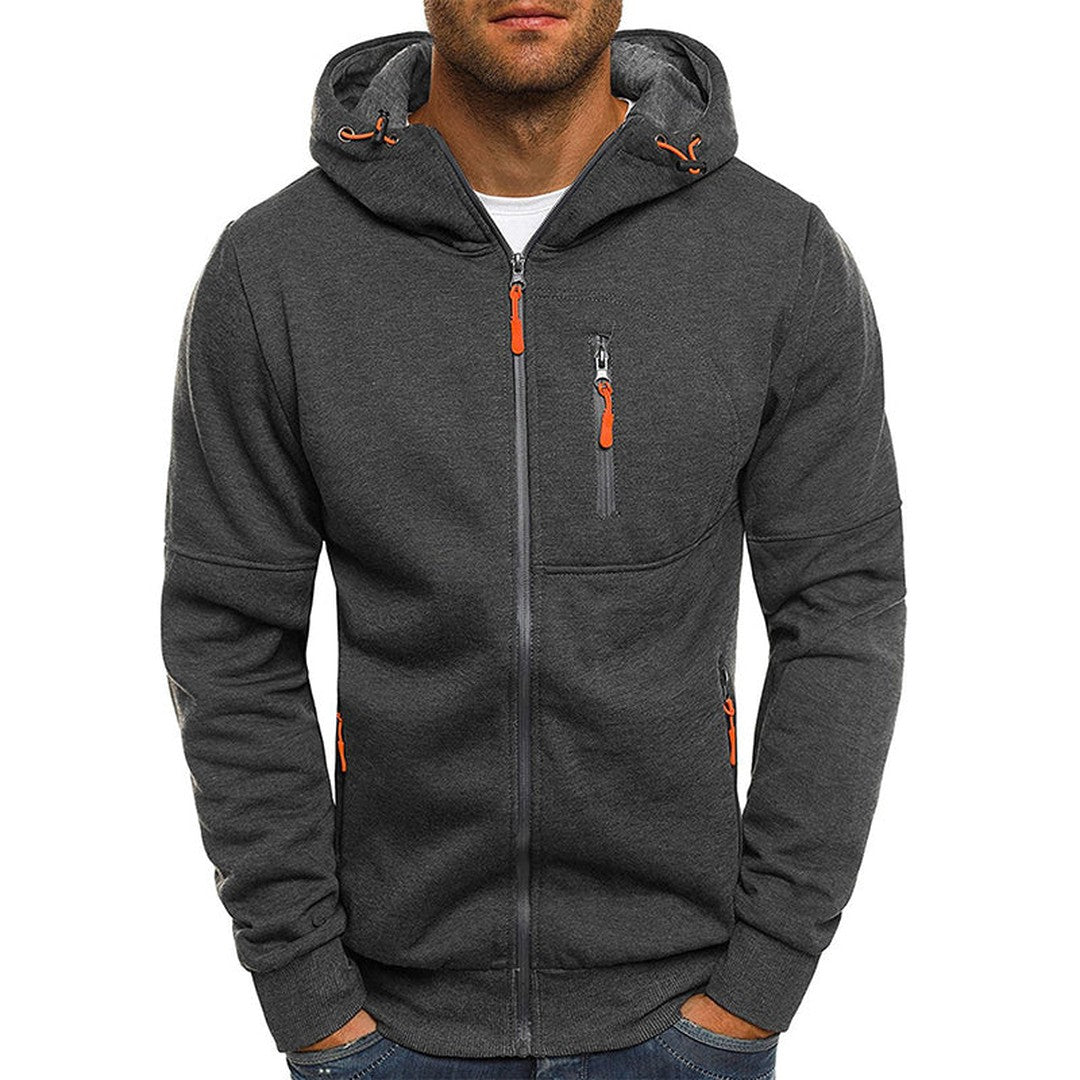 Fleece-Lined Pullover Hoodie - Dark Grey