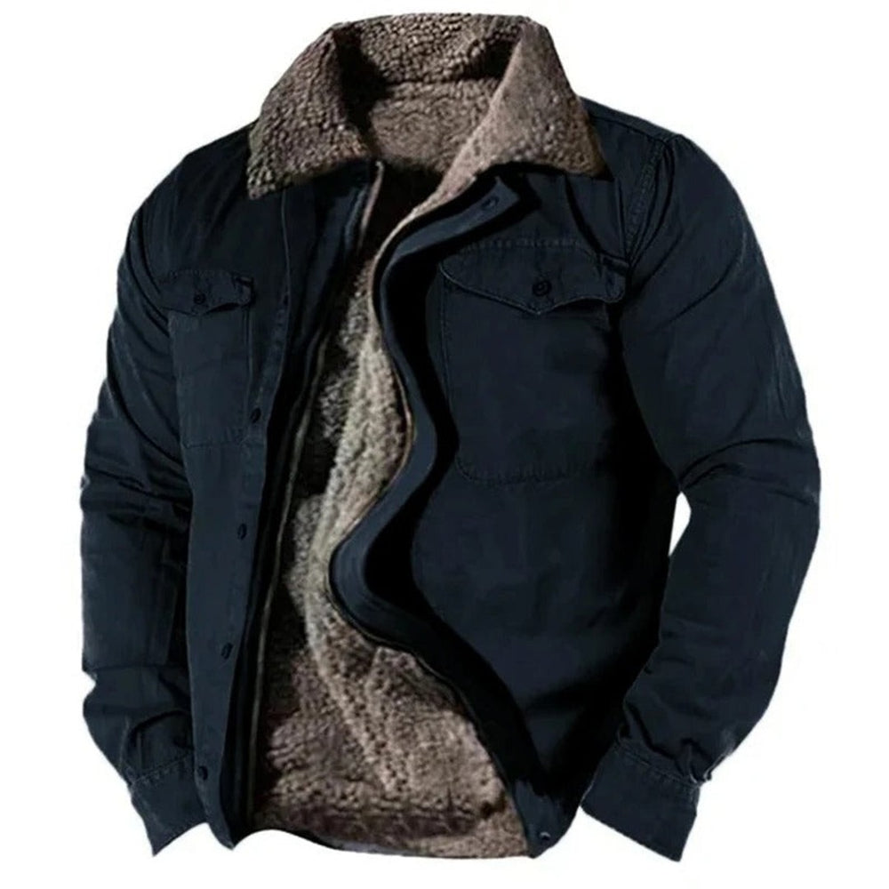 Aidan - Men's Sherpa Lined Western Jacket with Snap Buttons