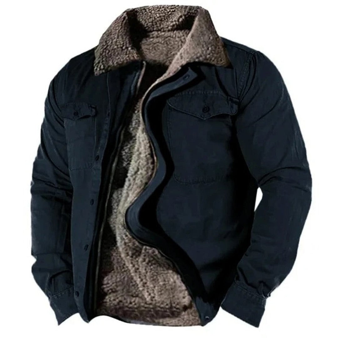 Aidan - Men's Sherpa Lined Western Jacket with Snap Buttons