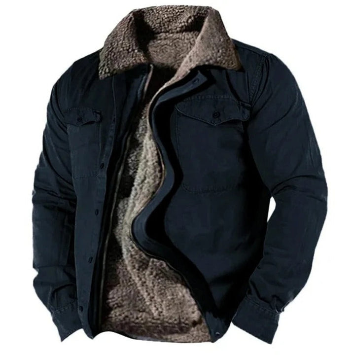 Aidan - Men's Sherpa Lined Western Jacket with Snap Buttons