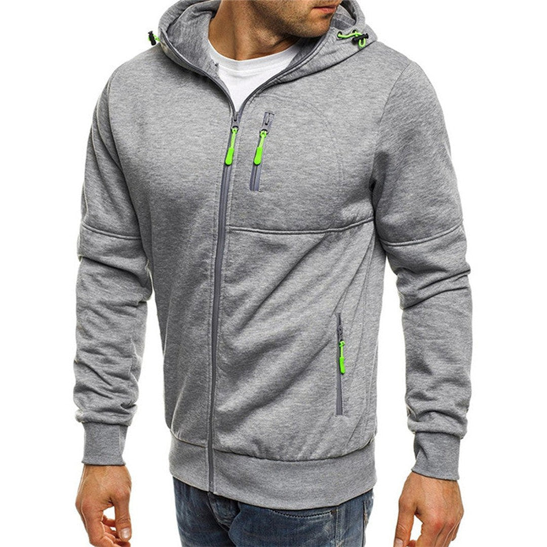 Fleece-Lined Pullover Hoodie - Grey