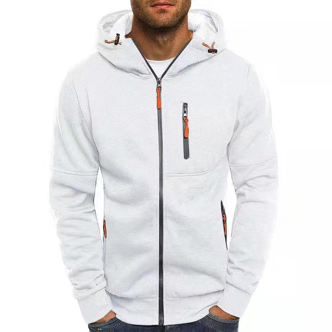 Fleece-Lined Pullover Hoodie - White