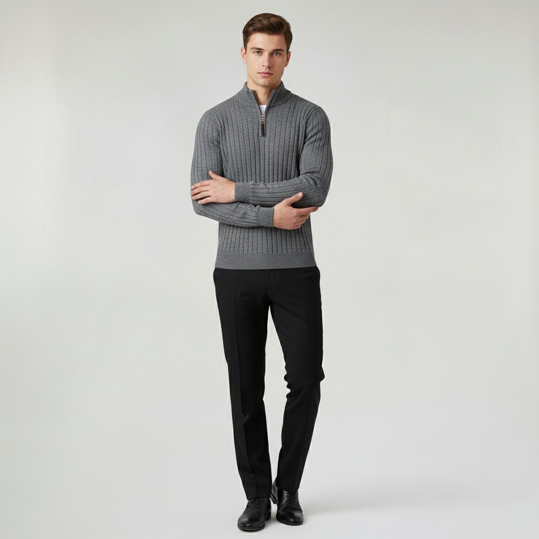 ZERMATT High Collar Half Zip Sweater