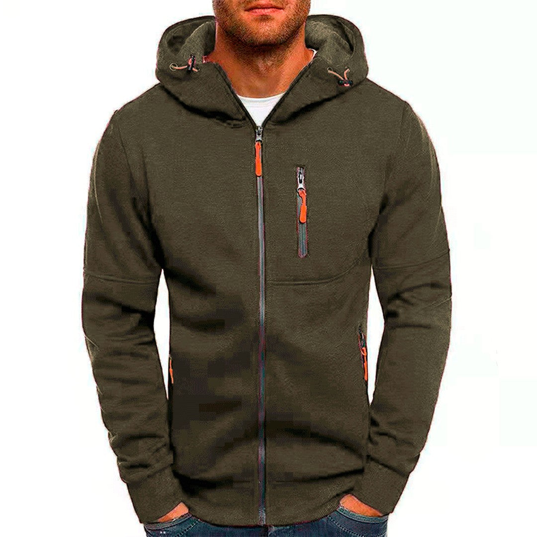 Fleece-Lined Pullover Hoodie - Green