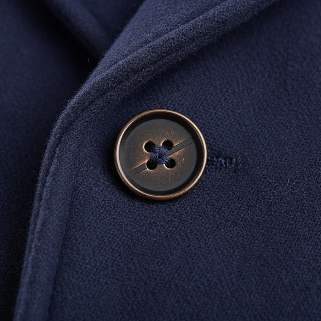 Six-Button Double-Breasted Wool-Look Coat