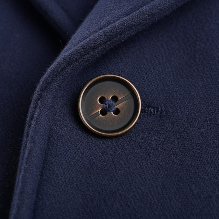Six-Button Double-Breasted Wool-Look Coat