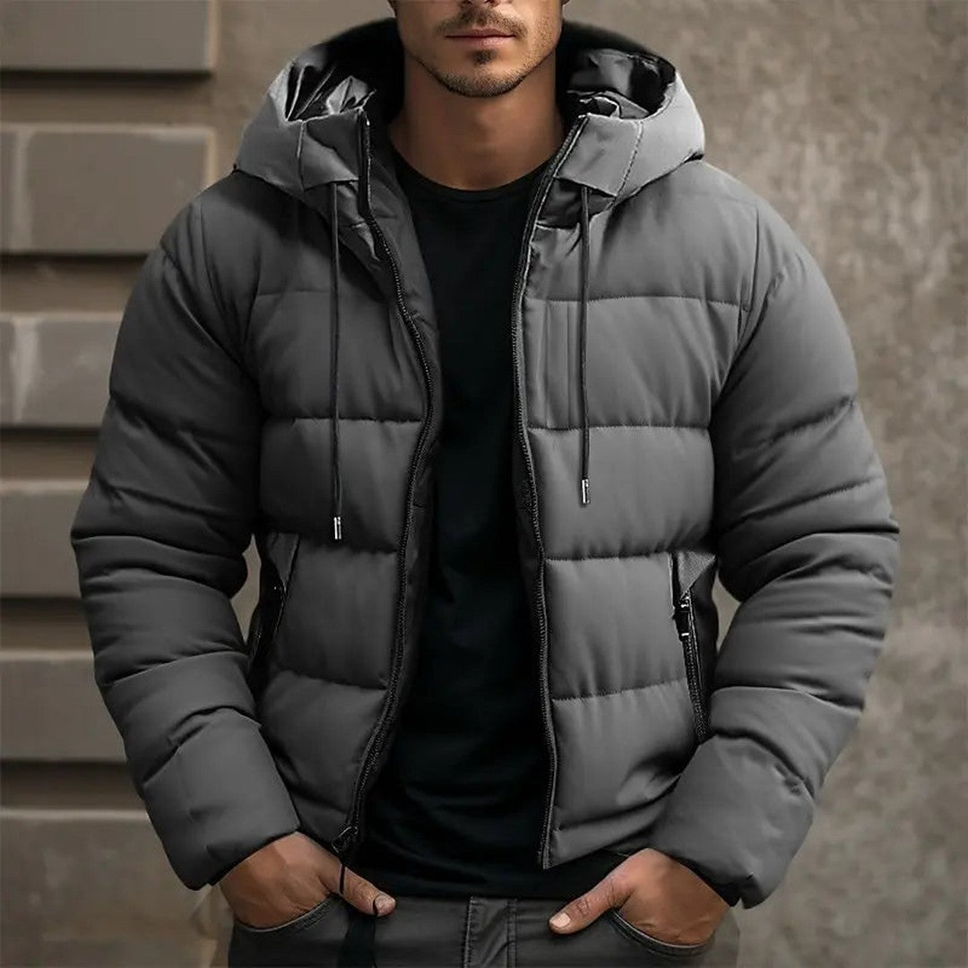 Dunmore - Hooded Puffer Jacket Quilted Zip Front