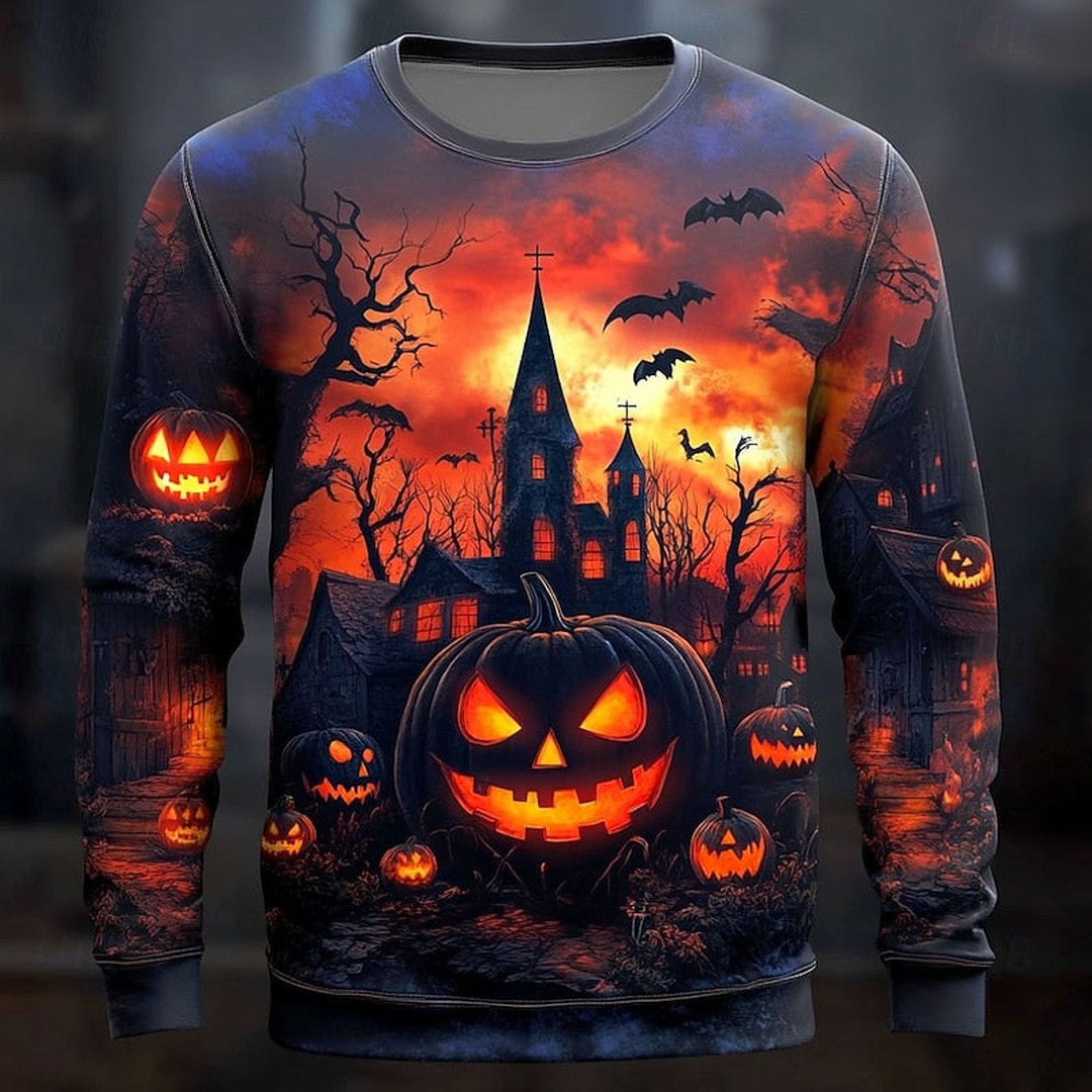 Steeplecrow - Crew Neck Sweatshirt Haunted House Graphic