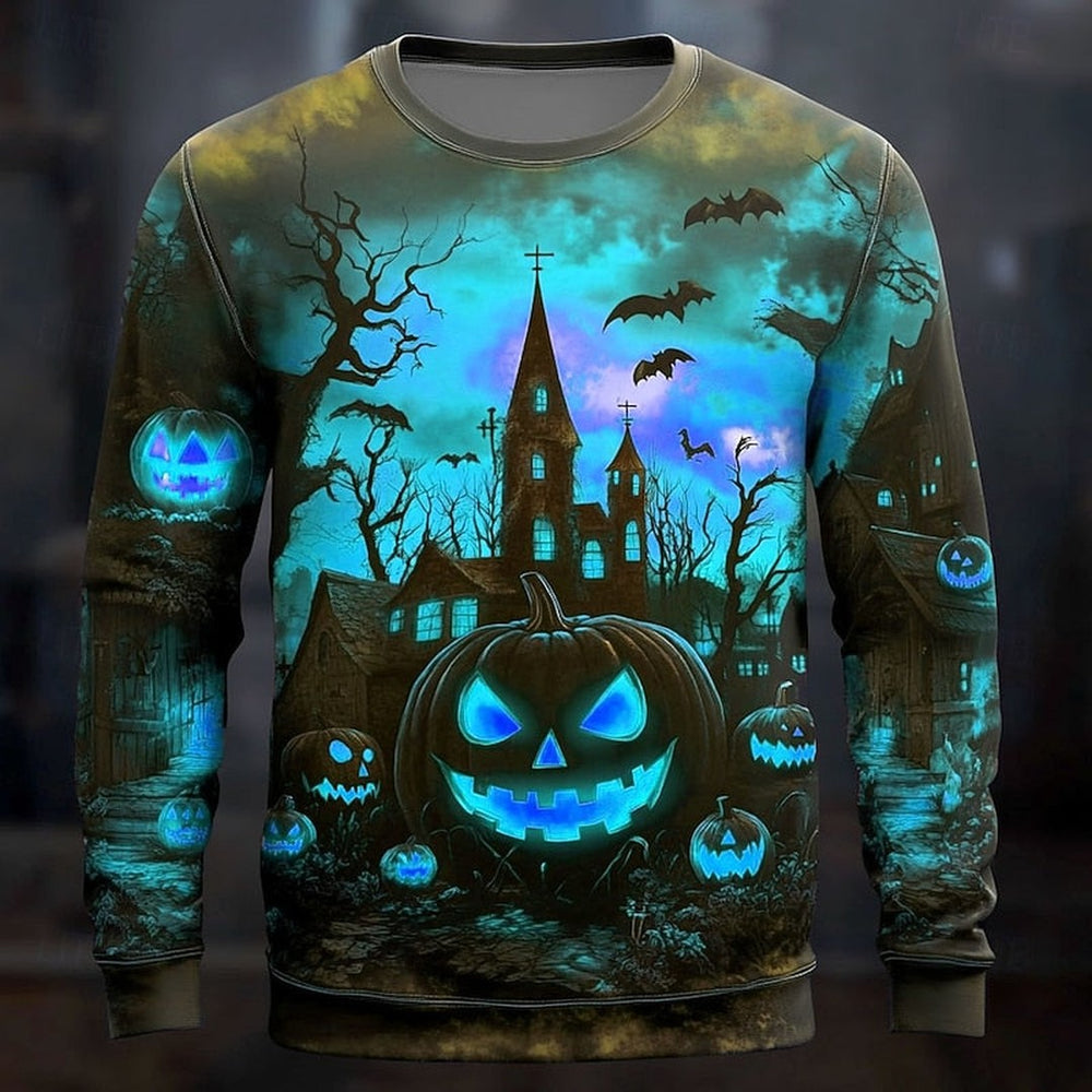 Steeplecrow - Crew Neck Sweatshirt Haunted House Graphic