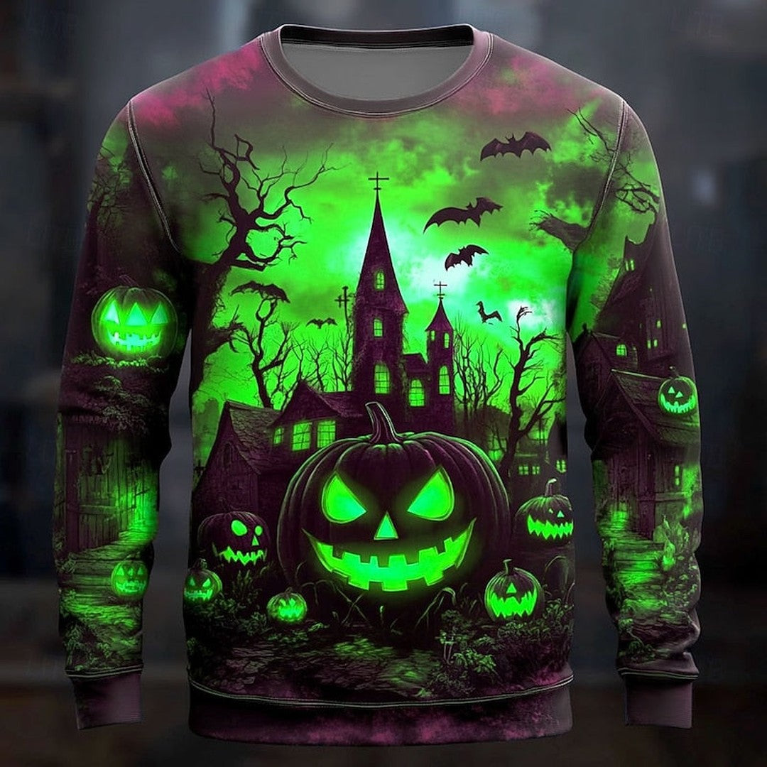Steeplecrow - Crew Neck Sweatshirt Haunted House Graphic